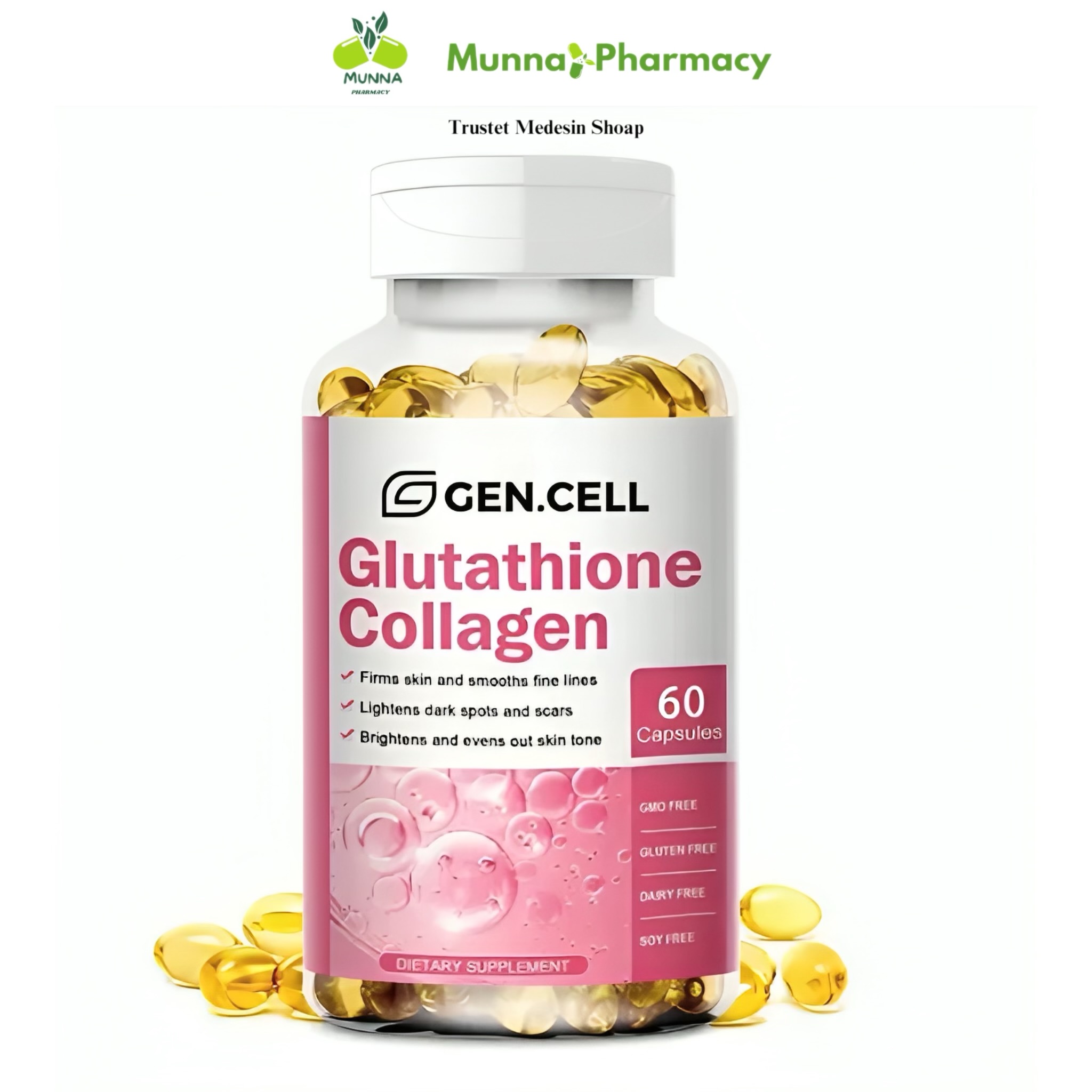 Glutathione Collagen capsule ( ত্বকের উজ্জ্বলতা বৃদ্ধি করে )